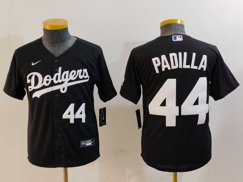 Youth Los Angeles Dodgers #44 Vicente Padilla Number Black Cool Base Stitched Jerseys->mlb youth jerseys->MLB Jersey